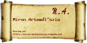 Miron Artemíszia névjegykártya